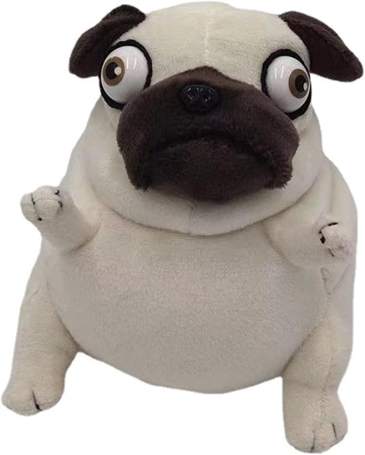 Pug Plush Toy 16" Hilarious Stuffed Animal Funny Ugly Cute Pug Weirdo Stuffed Animal Pug Plushies for Kids Boys Adults Valentines Birthdays Gift