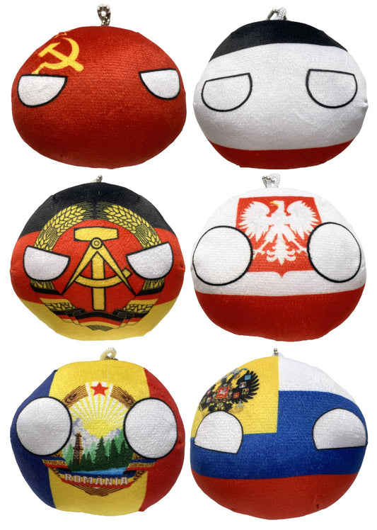 Raclove 6PC Countryballs Plushies - Soft & Educational National Character Toys. Your Collection of Countryball and Polandball Plushies. (41GE-SU-EG-RO-RE-RP)