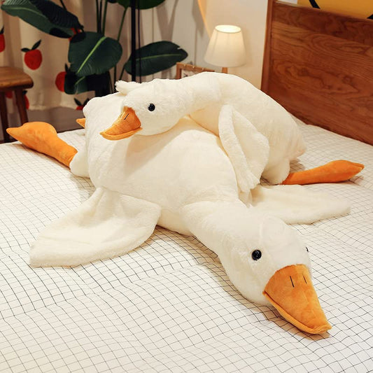 CottonStar Goose Stuffed Animal 51 Inch Plush Doll Toy Cute Duck Plush Cushion Soft Huge Plushies Pillow Gift for Kids and Friends White