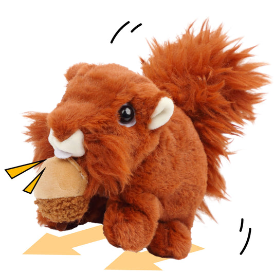Cuteoy Walking Brown Squirrel Stuffed Animal Talking Wagging Nodding Educational Plush Toy Electric Interactive Animated Plushies for Girls Boys Birthday