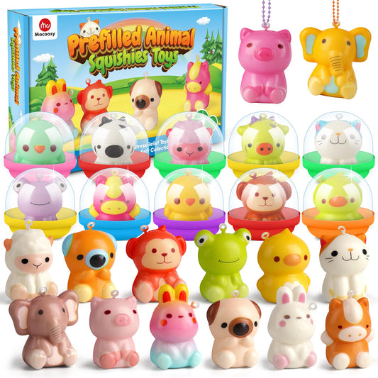 Mocoosy 24PCS Animal Squishies for Kids Party Favors Slow Rising Squeeze Toy for Birthday Goodie Bag StuffersPinata StuffersClassroom PrizesEaster Baskter FillerTreasure Box and Claw Machine Toys