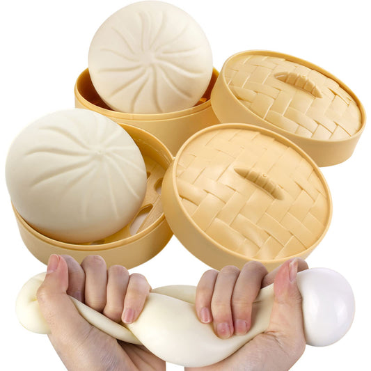 2Pack Dumpling Stress Ball Dumpling Fidget Toy Steamed Stuffed Bun Stress Relief Decompression Toy for Halloween Project Tricking People Kid Playing