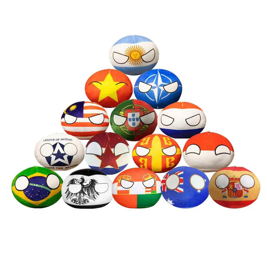 HOMKT 15pcs Country Ball Plushies Countryballs Plushies Plush Charm Country Balls for Children and Adults （4in）