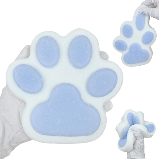 Big Cat Paw Squishy 5.5 Inch Large Size Squishies Squeeze Toys Pinch Family Squishy Cute Soft Silicone Giant Cats Paw Tangcii Fidget Stress Relief Sensory Toys Gifts for Adults Women (Blue+White)