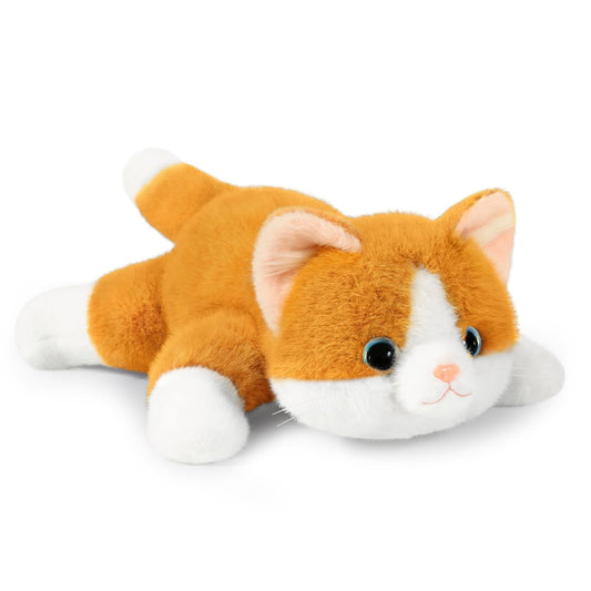 Ditucu Weighted Cat Stuffed Animals 1.2 lbs Cute Realistic Kitten Plush Toys 17.7 inch Soft Plushies Gifts for Kids Yellow